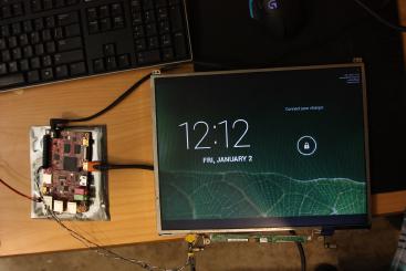 RIoTBoard connected to LCD